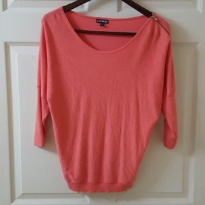 Dolman sleeve sweater with zipper sleeve